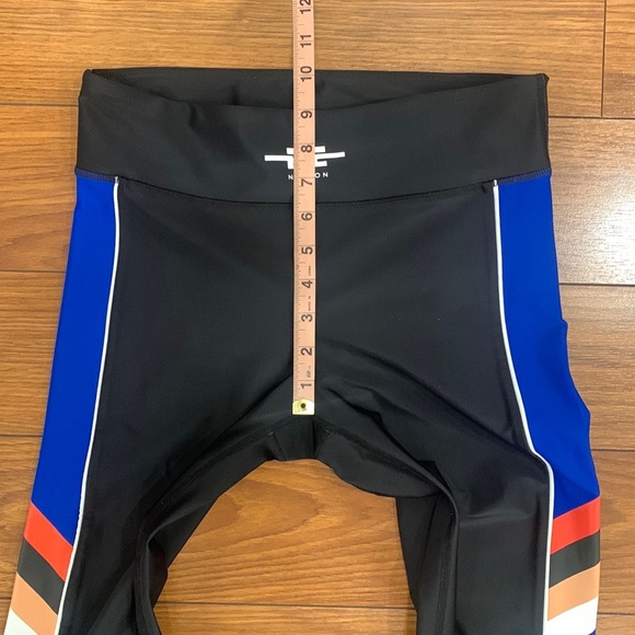 P.E Nation Touchback Black Blue Stripe Leggings - Picture 10 of 16